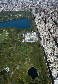 The buildings of the Metropolitan Museum of Art in Central Park.