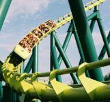a green roller coaster
