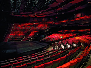 the stage has seating on 3 sides