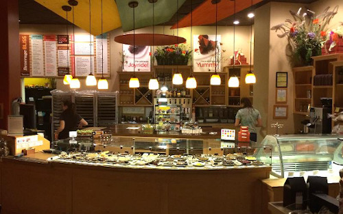 wide counter of chocolates