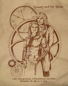 tote bag with con logo, light brown bag with dark brown print