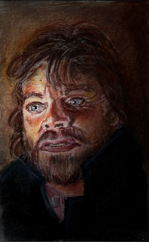 A colored pencil and pastel drawing of Elliot Burch